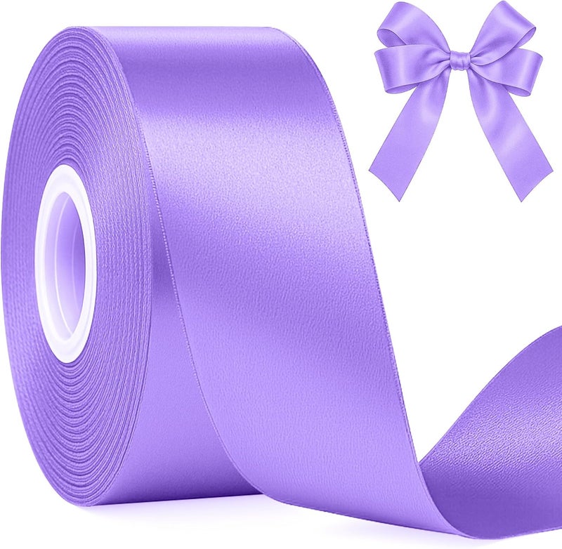 Fullive 1 1/2 Inch Violet Satin Ribbon, 30 Yards Ribbons for Crafts, Polyester Ribbon for Gift Wrapping for Birthday Graduate Valentines Day Decorations DIY Bows Wrapping Bouquet Floral Arrangements - Image 1